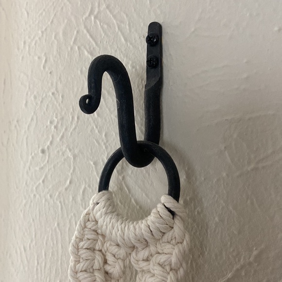 Macrame Wall Plant Holder with Iron Wall Hook - Picture 5 of 6